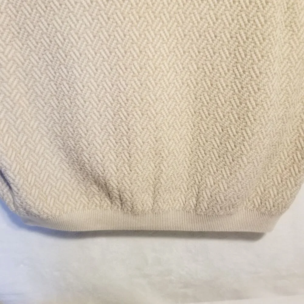 Arrow Mens XL Sweater Vest 100% Cotton Beige Basket Weave Preppy Old Money Basic